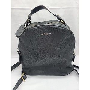 Burkely Black Leather Backpack Handbag 9x9x4